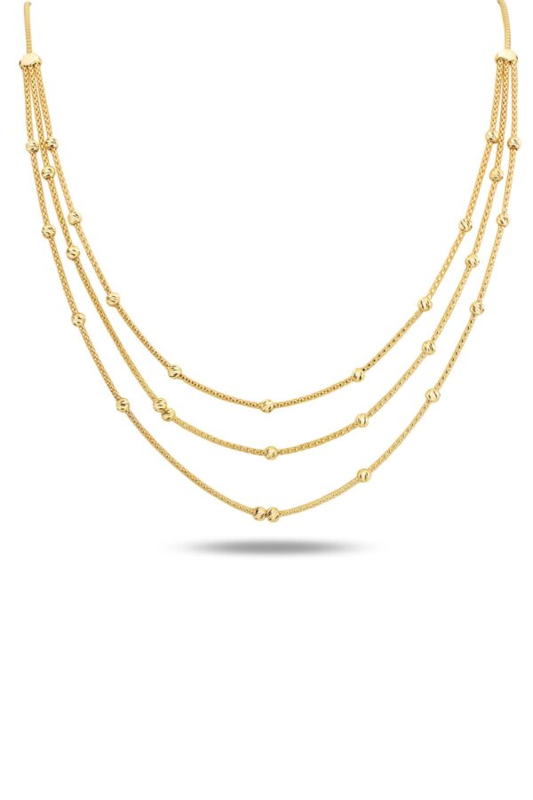 8 Ayar Altın Üçlü Zincir Dorika Toplu Kolye